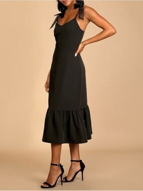 Lulu’s Midi Dress with Ruffle Hem